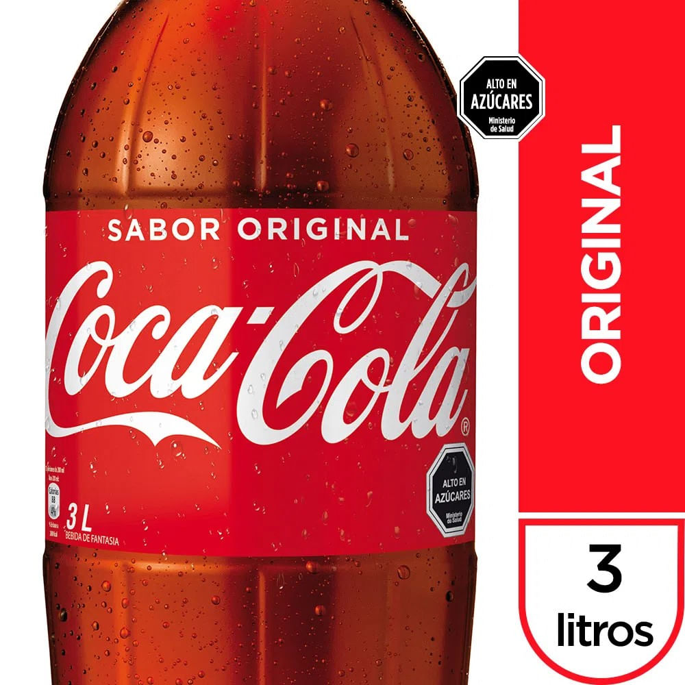 Bebida original desechable Coca cola 3 L