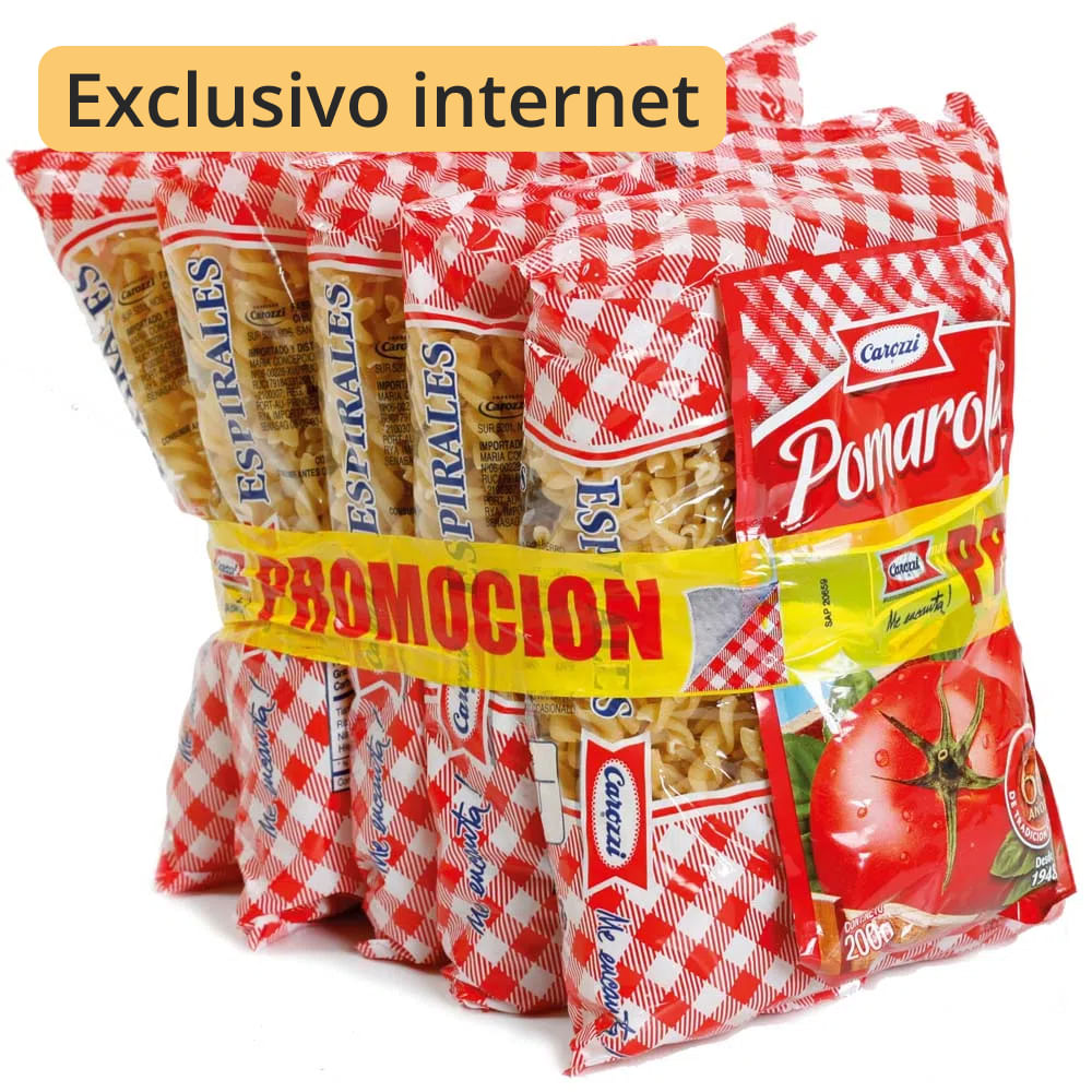 Pasta espirales Lucchetti 5x400 g + salsa 200 g
