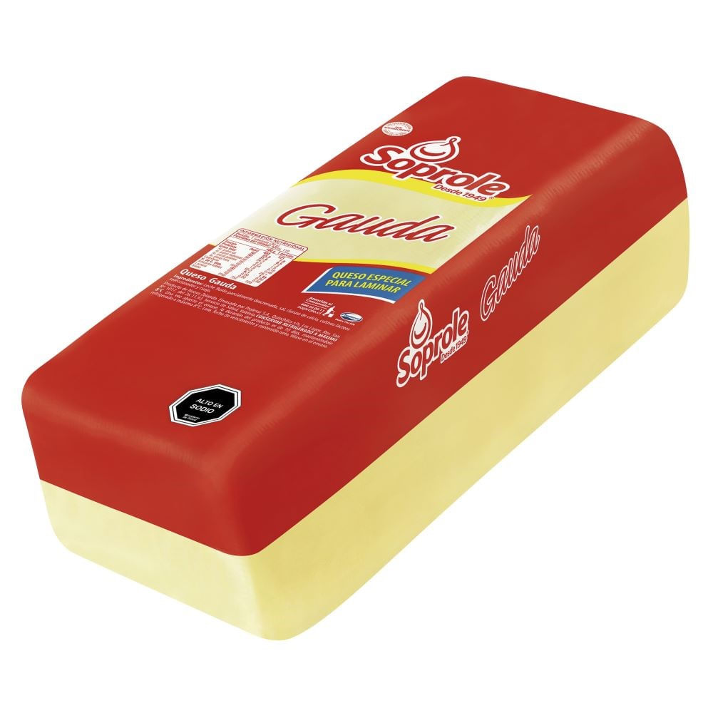 Queso gauda barra importado pieza granel  Soprole 3.9 Kg