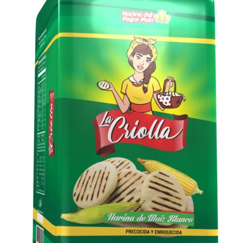 Harina de maíz blanco precocida la criolla 1kg