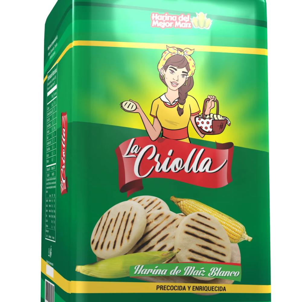 Harina de maíz blanco precocida la criolla 1kg