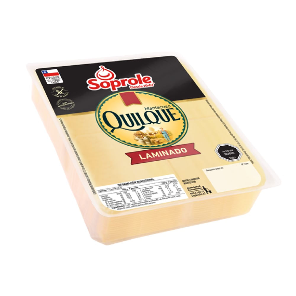 Queso mantecoso laminado Dos alamos quilque pieza granel 3.4 Kg