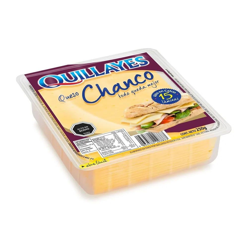 Queso chanco laminado Quillayes 250 g