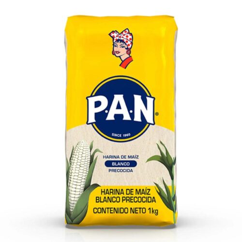 Harina de maíz blanca precocida 1kg pan blanco