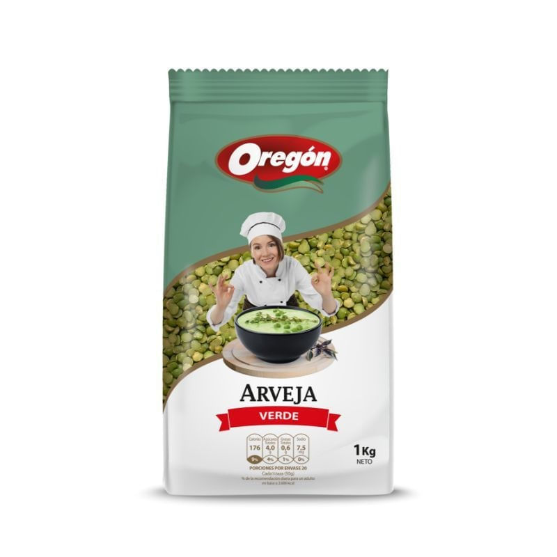 Arvejas verdes partidas Oregon 1 kg