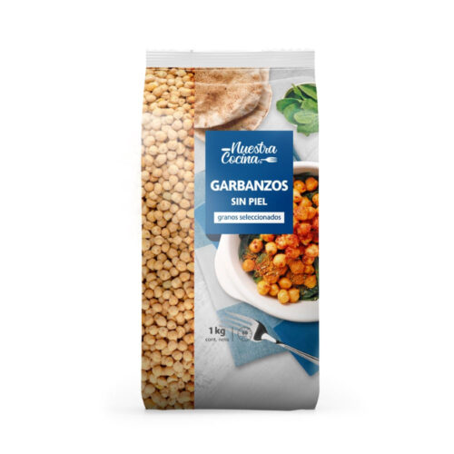 Garbanzos sin piel bolsa Nuestra cocina 1 kg