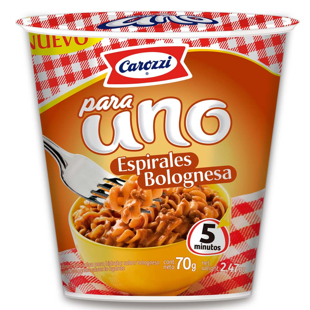 Pasta bolognesa para uno Carozzi 70 g