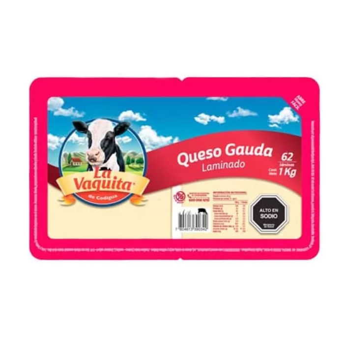 Queso gauda laminado La vaquita 1 kg