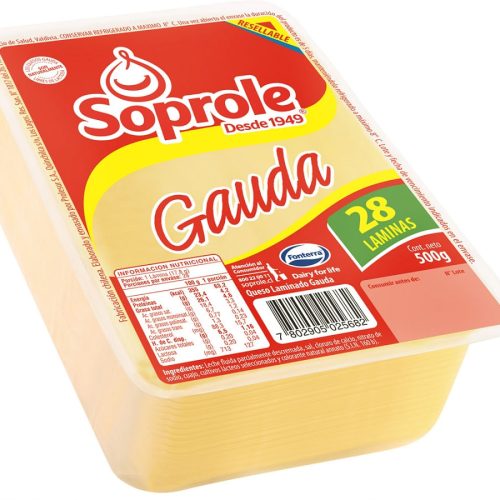 Queso gauda laminado Soprole 500 g