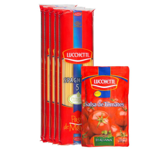 Pasta spaguetti Lucchetti 5x400 g + salsa 200 g