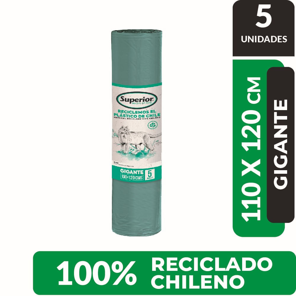 Bolsa de basura 110 cm x 120 cm rollo