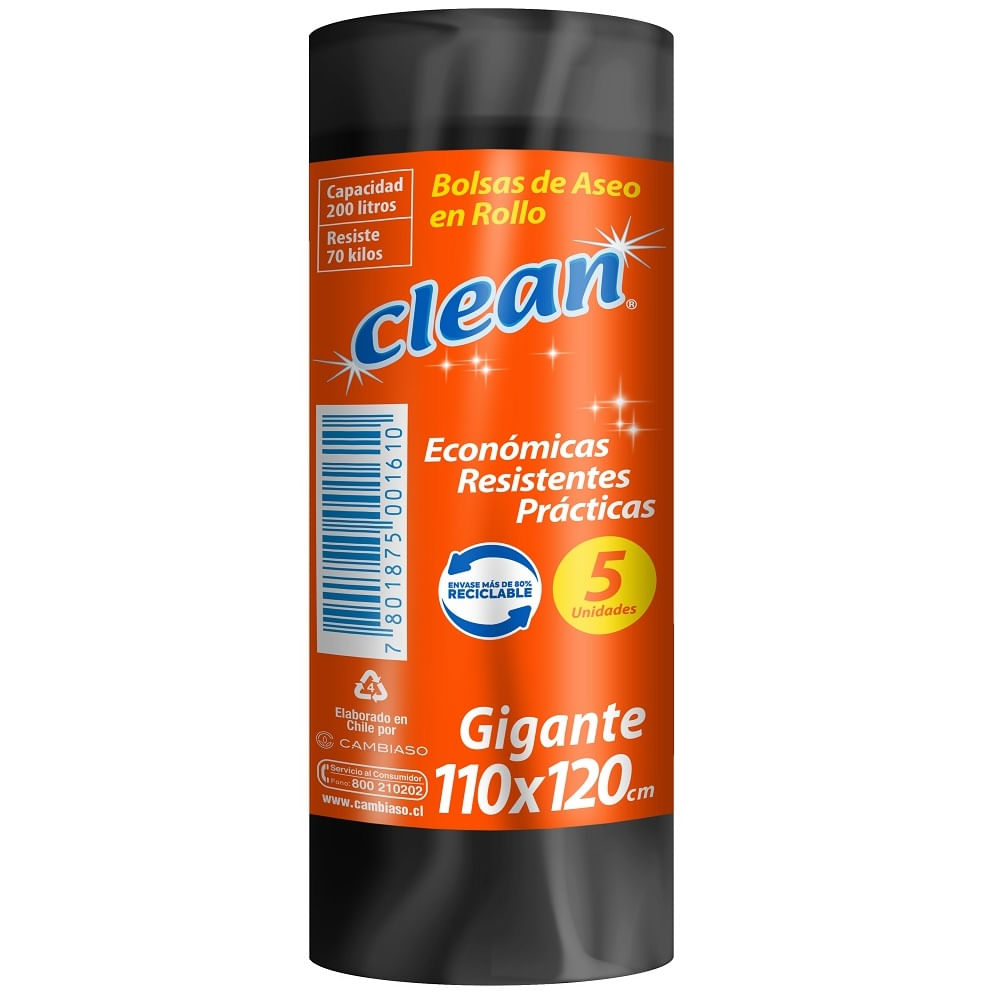 Bolsas de aseo en rollo gigante 110x120 cm 10 un