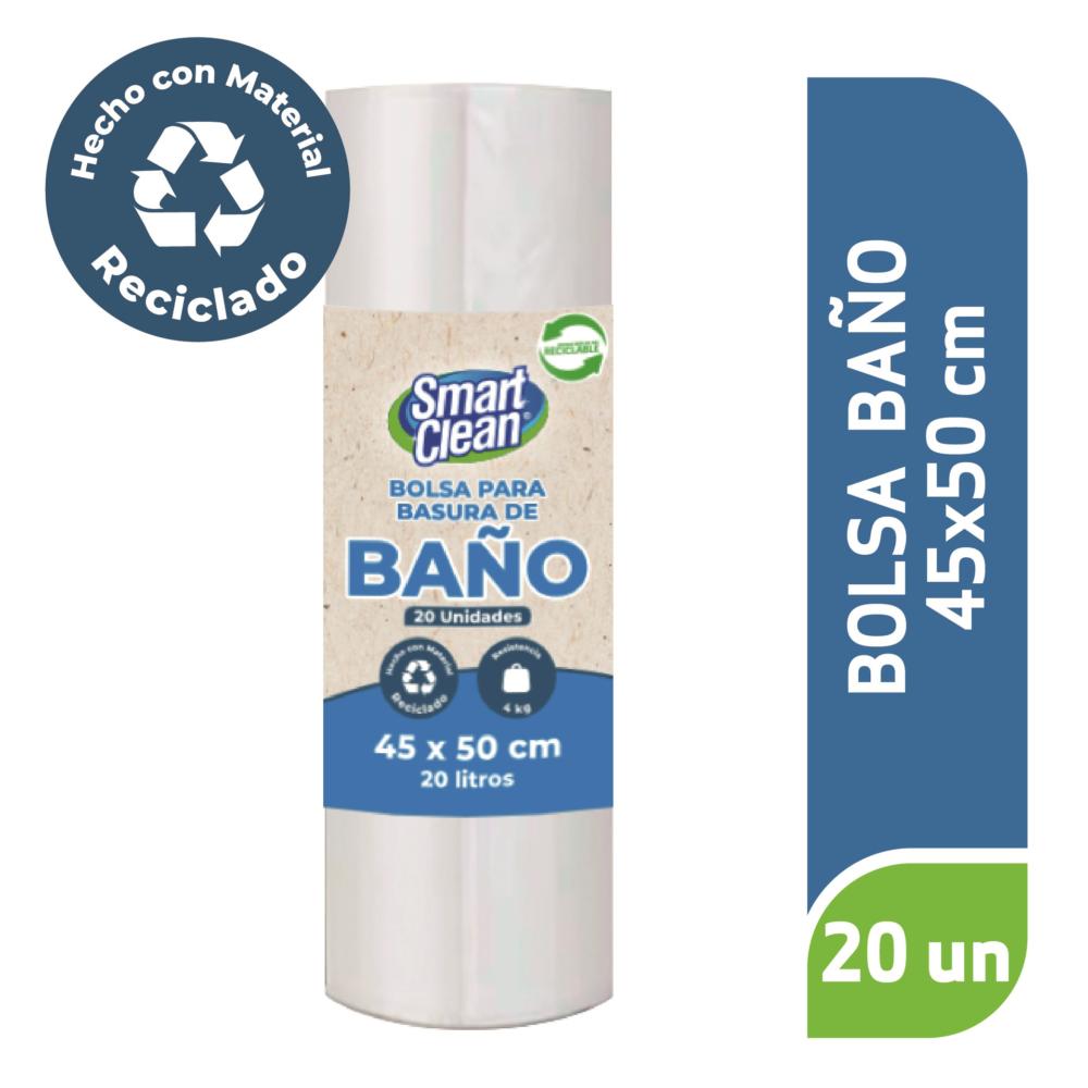 Bolsas de basura baño Smart Clean 45 x 50 cm rollo 20 un