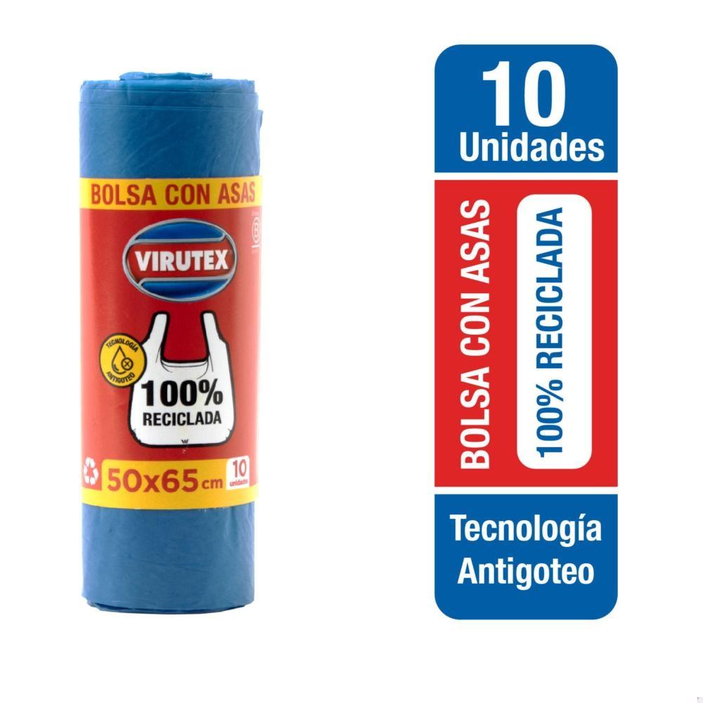 Bolsa de basura con asas 100% reciclada, tecnología antigoteo