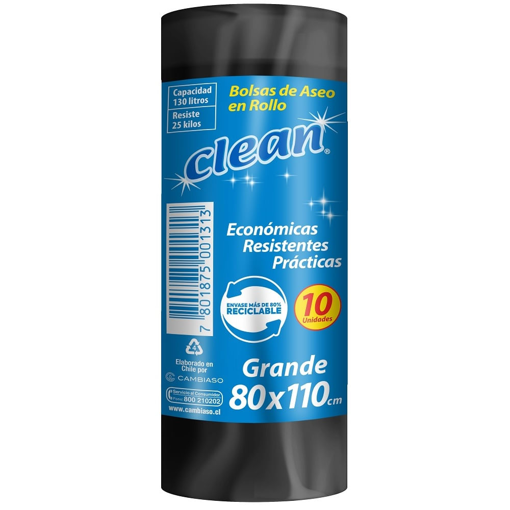 Bolsa de aseo clean en rollo 80x110