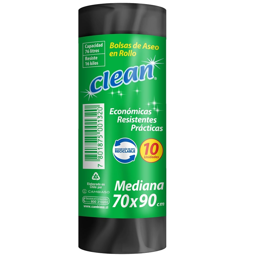 Bolsas de aseo en rollo mediana 70x90 cm