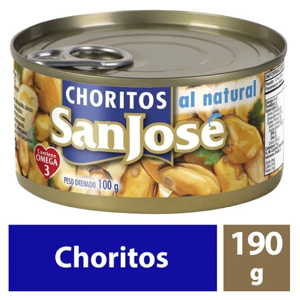 Chorito San José al natural lata 190 g