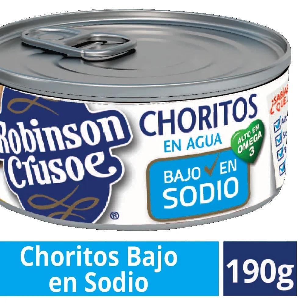 Choritos Robinson Crusoe en aceite bajo en sodio 190